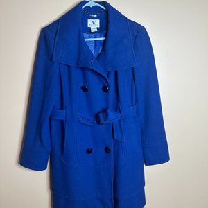 Women's Royal Blue Worthington Wool Blend Winter Coat (M)